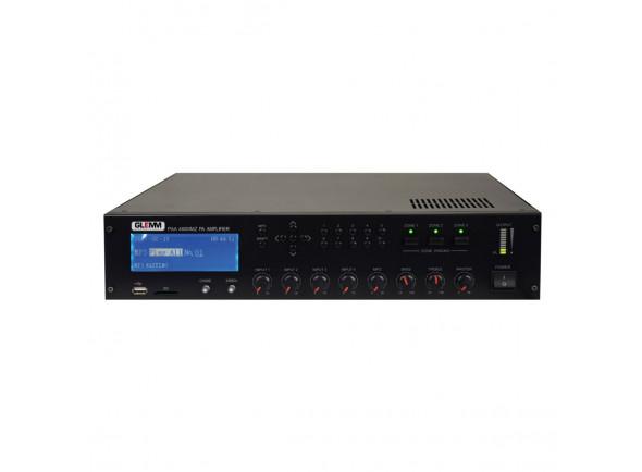 Glemm   Amplificador Audio 100V 480W SD/USB/MP3 – 3 Zonas
